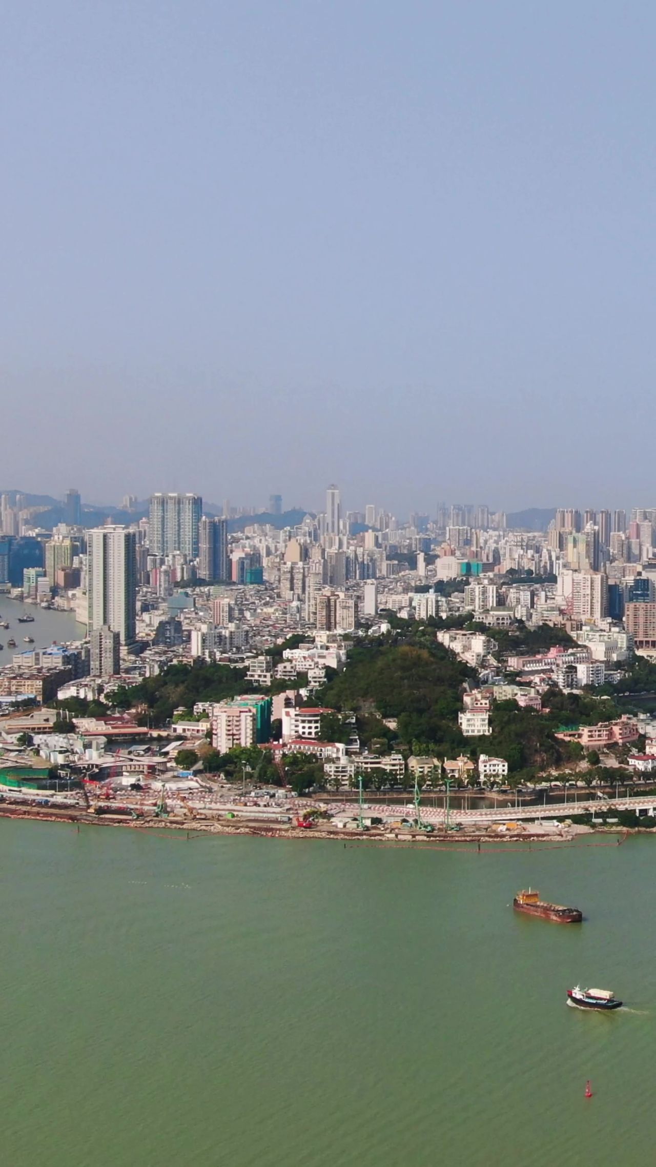 中国澳门城市风光竖屏航拍
