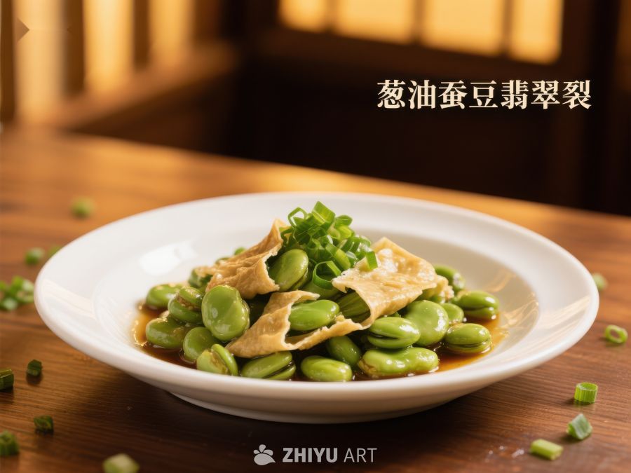 葱油蚕豆翡翠裂，清新美味佳肴 98