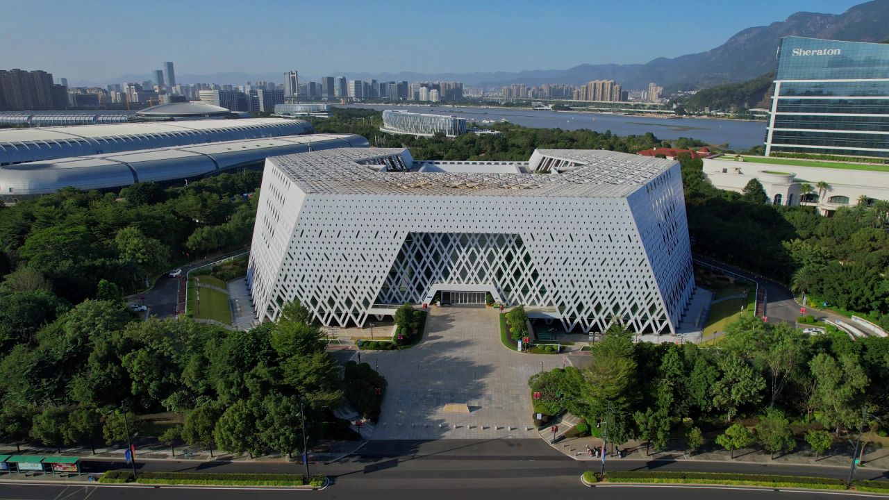 航拍福州规划馆建筑景观 5
