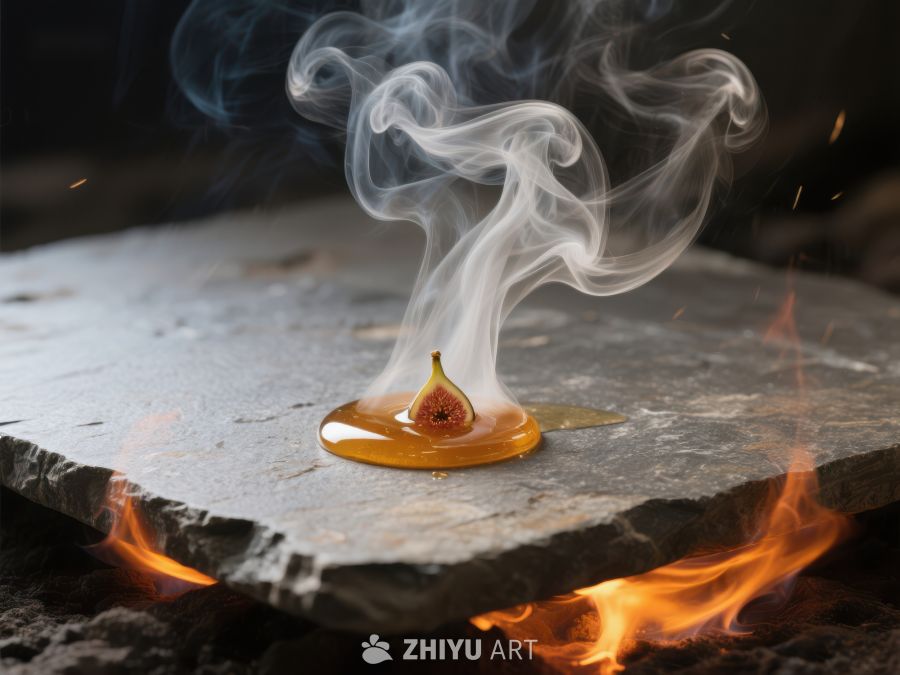 燃烧香料散发袅袅烟雾 411