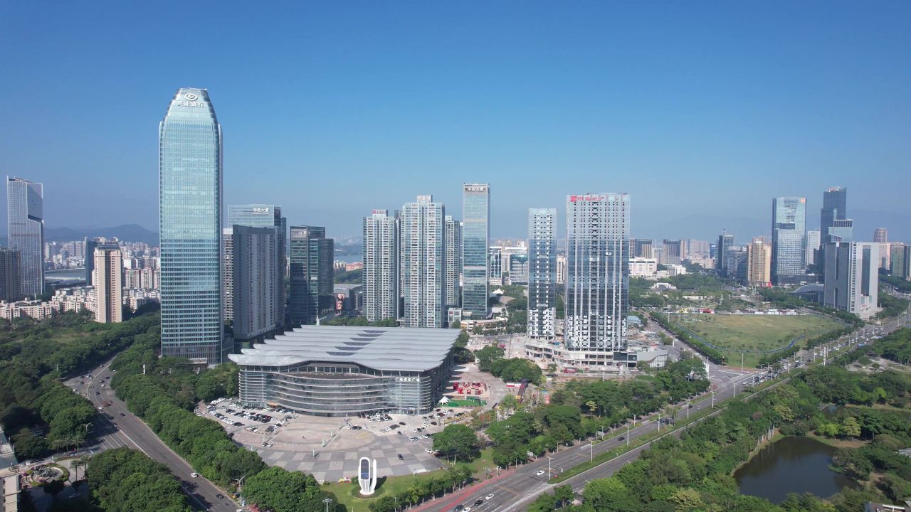 广东惠州城市风光航拍 