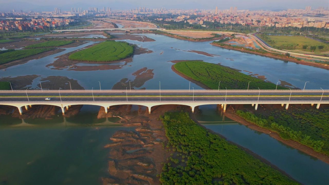 航拍厦门下潭尾湿地公园