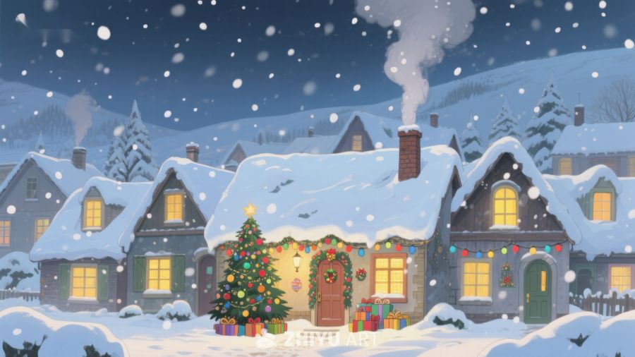 雪夜小镇的温馨圣诞 461