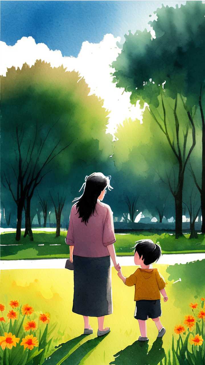 母亲节孩子和妈妈