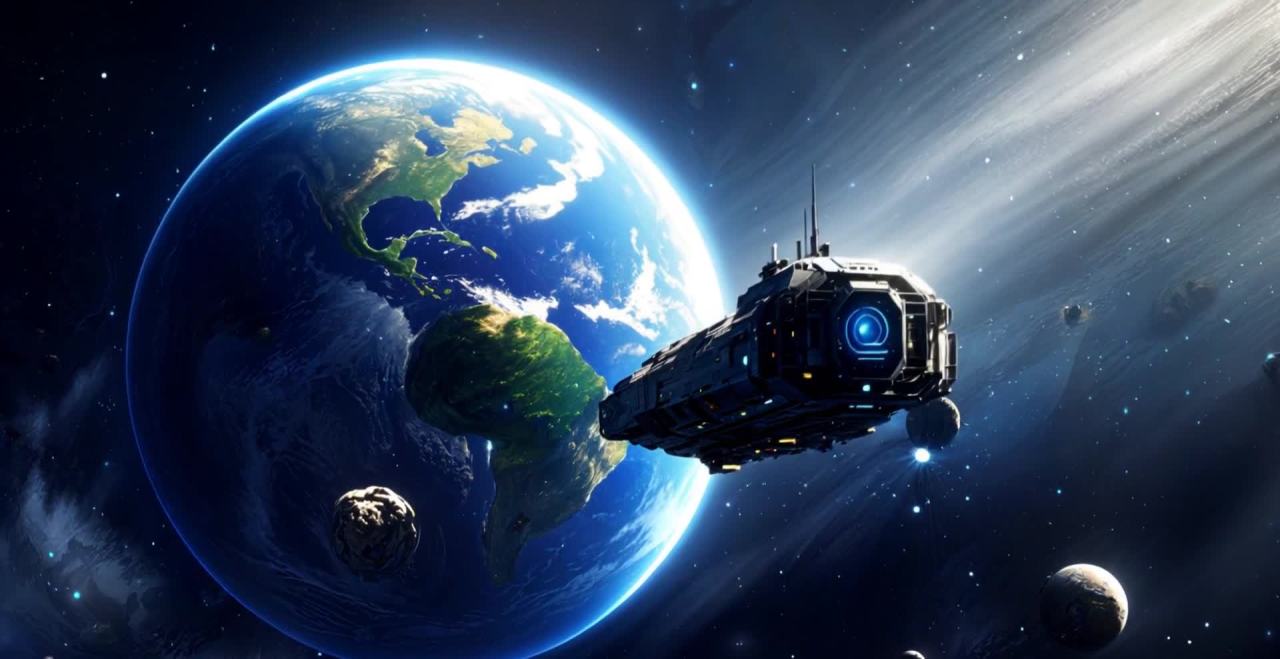 地球与飞船：科幻宇宙探索之旅