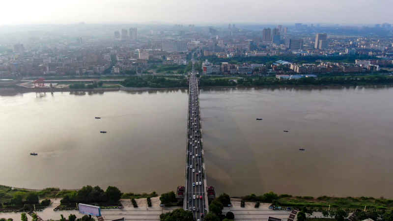 湖南湘潭城市风光航拍摄影图