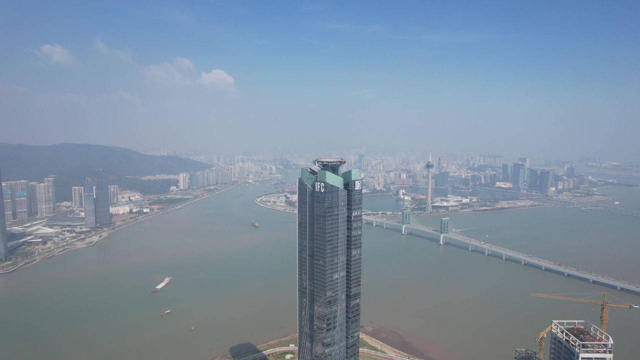 广东珠海城市风光航拍 