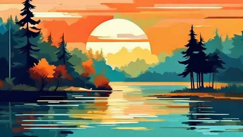 印象派插画莫奈风格