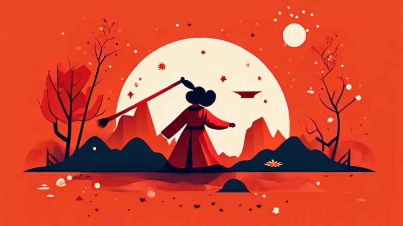 春节新春扫尘简约插画背景 35