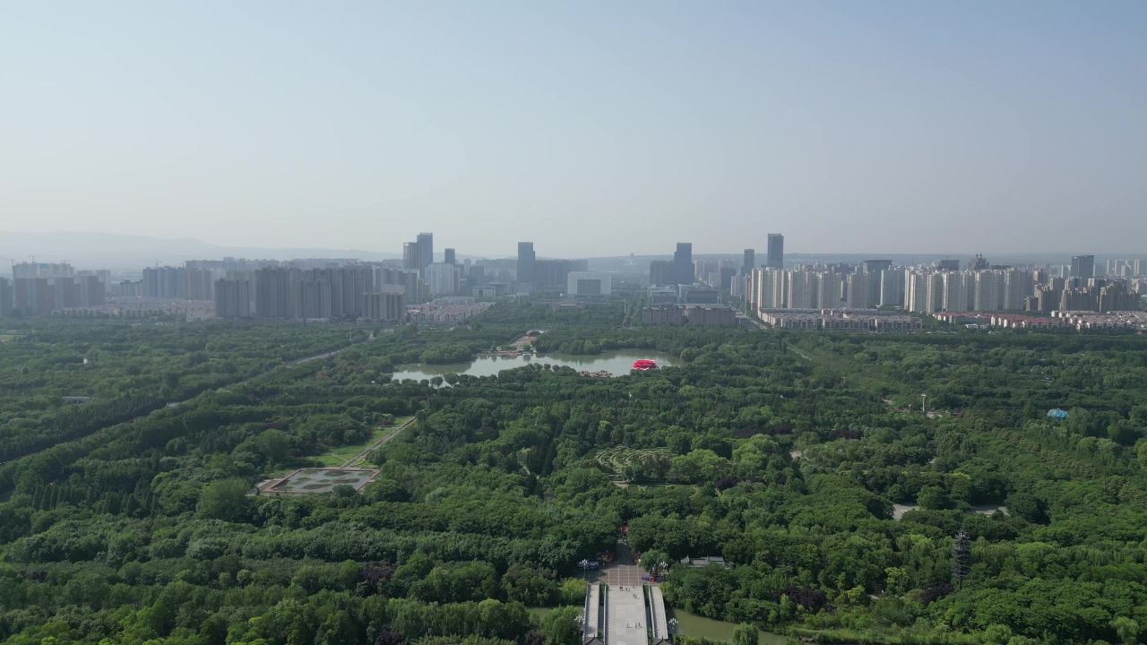 河南洛阳城市风光旅游景区航拍 