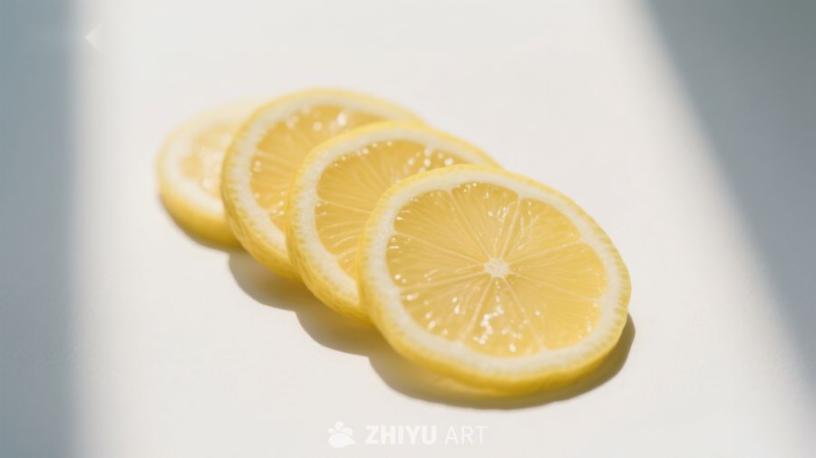 新鲜柠檬片的特写 777