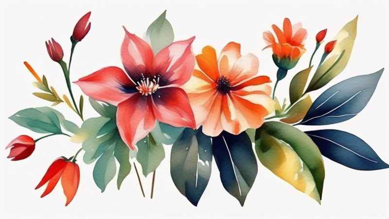 花朵植物插画背景 3
