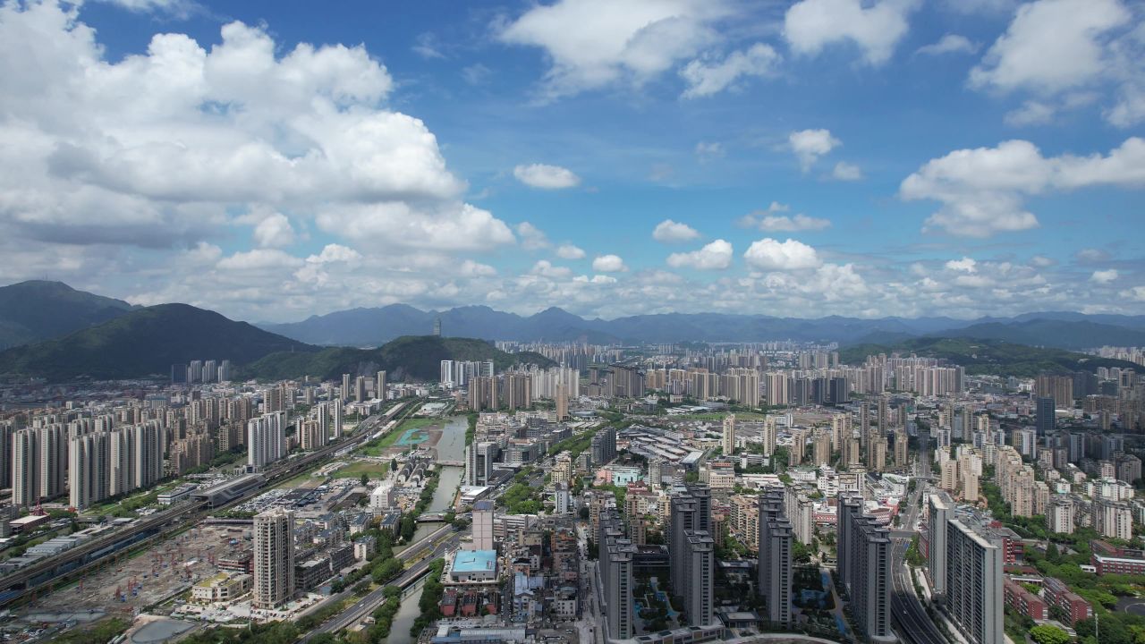 浙江温州城市风光航拍