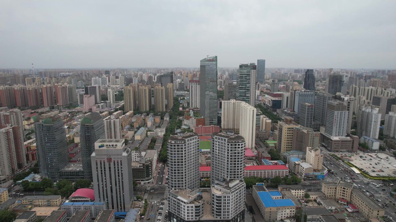 河北石家庄城市风光航拍