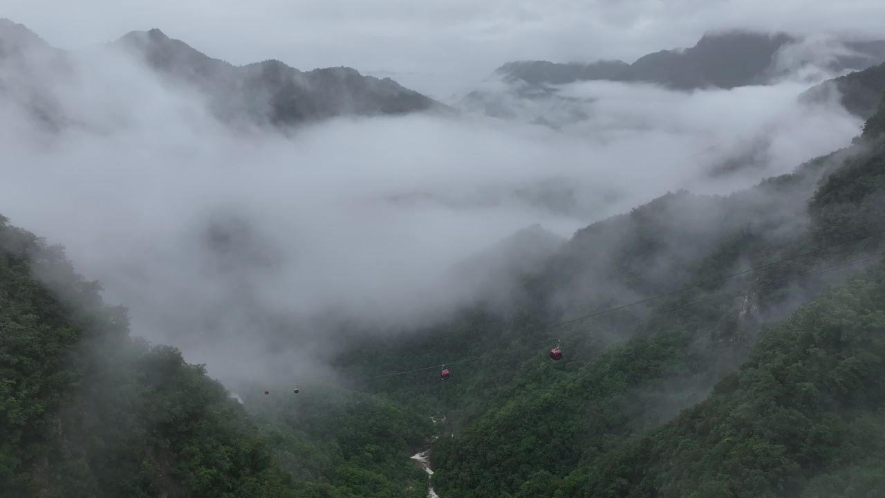 云海之上缆车行