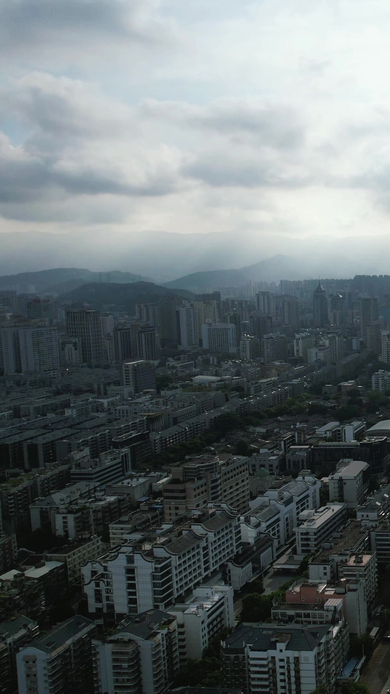 福建福州城市风光竖屏航拍 