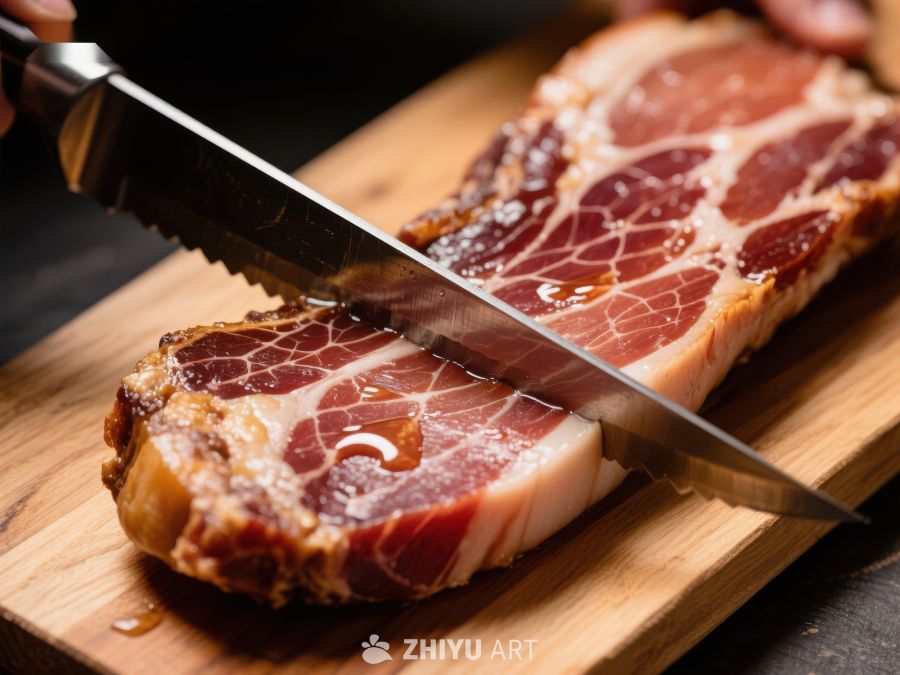 切片风干肉，展示纹理与色泽 470