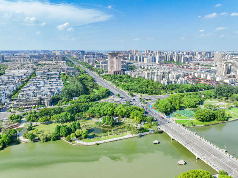 航拍昆山城市风光建筑大景 67