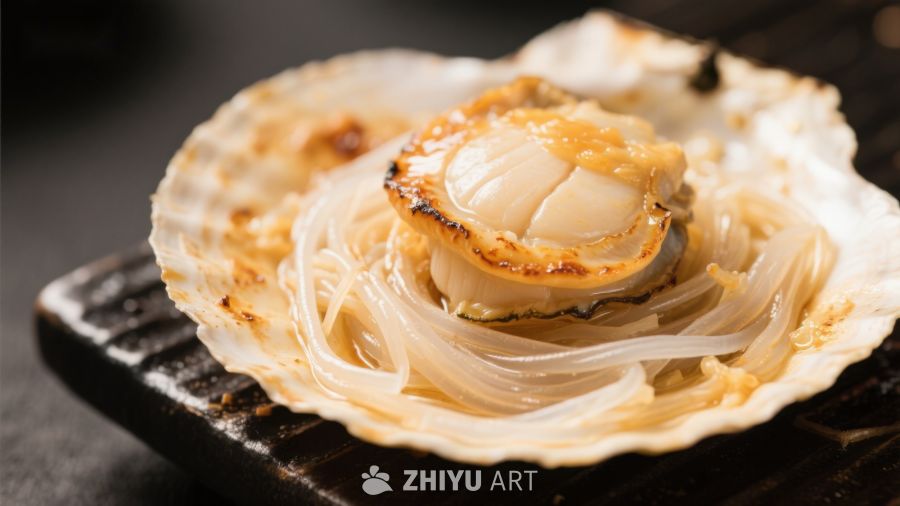 扇贝粉丝烤制美食