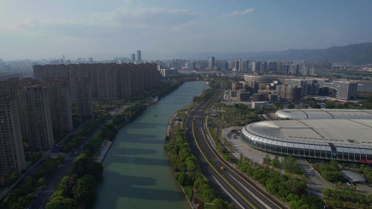 航拍福州海峡会展中心景观 2