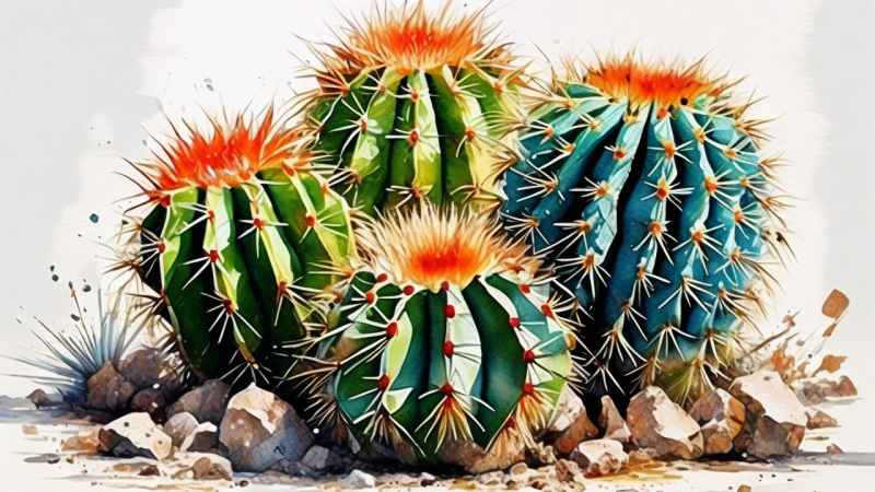 仙人掌自然植物插画 29