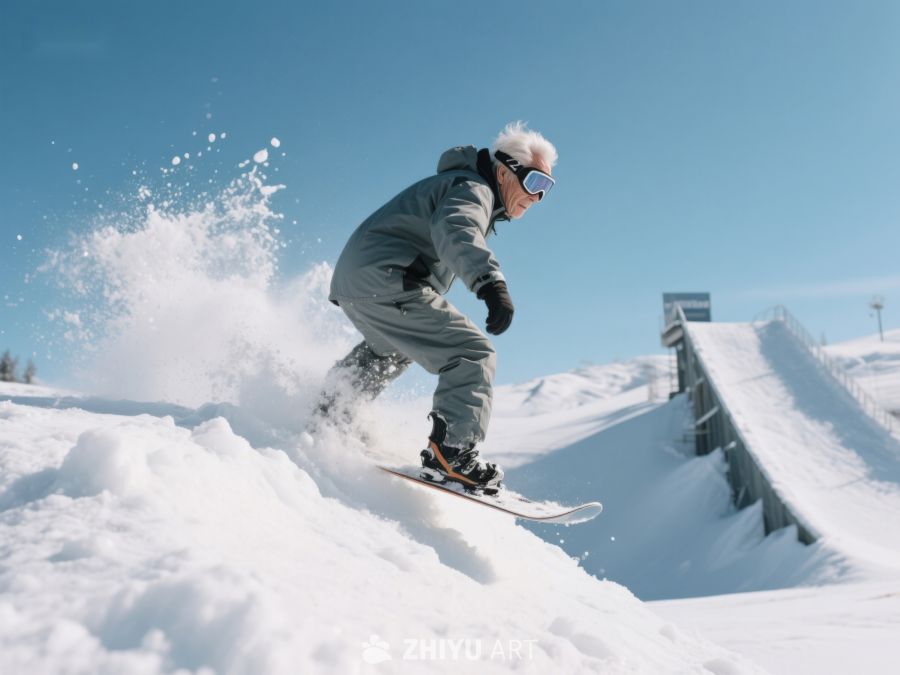 雪地滑行：滑雪者在斜坡上腾空 837