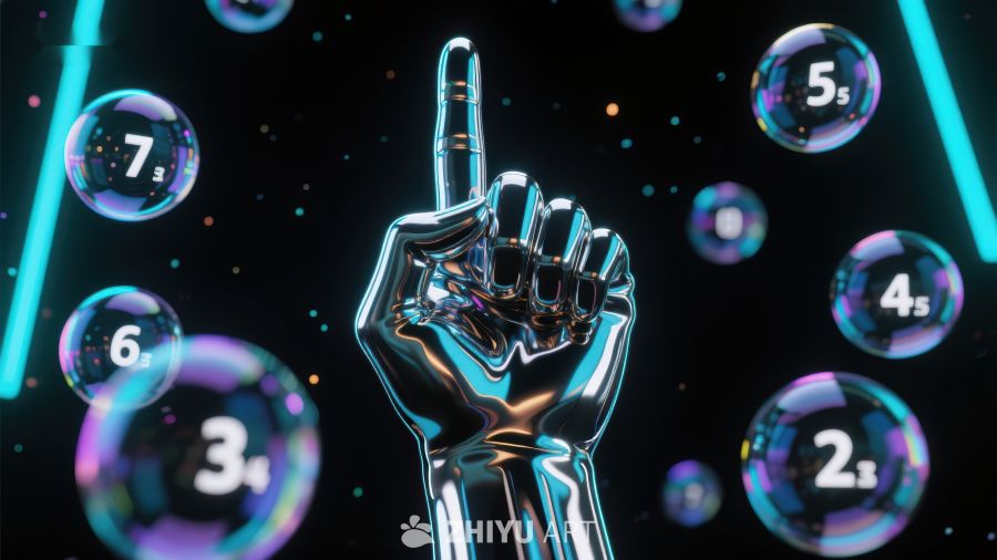 数字气泡与手势的未来科技场景 523