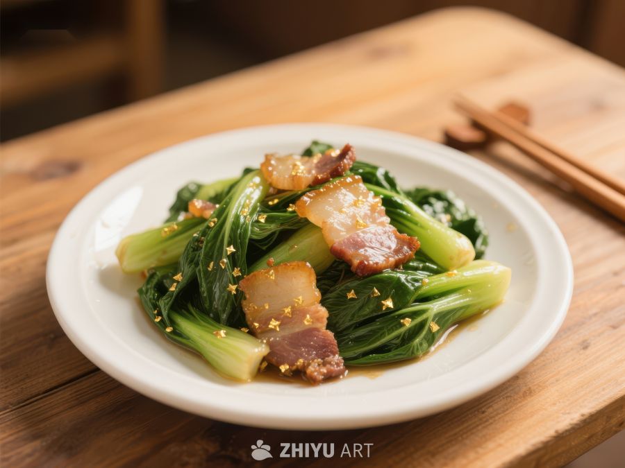 炒青菜配腊肉，美味家常菜 49