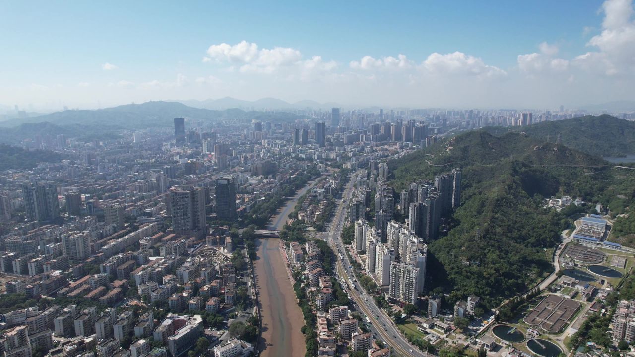 广东珠海城市风光航拍 