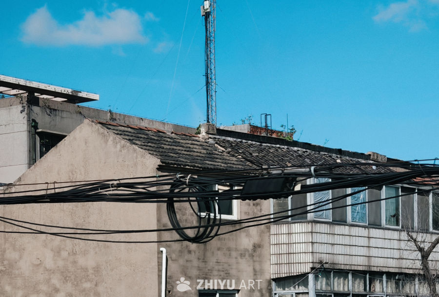 晴空之下的乡村住宅楼