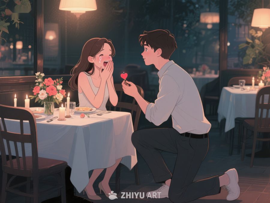 餐厅求婚，温馨浪漫瞬间 7