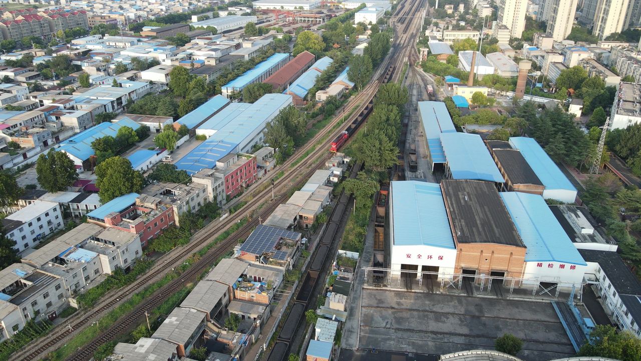 平顶山平煤铁路航拍空镜