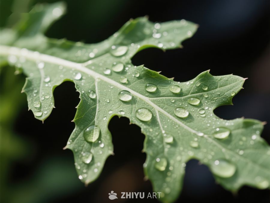 绿叶上的晶莹水珠 186