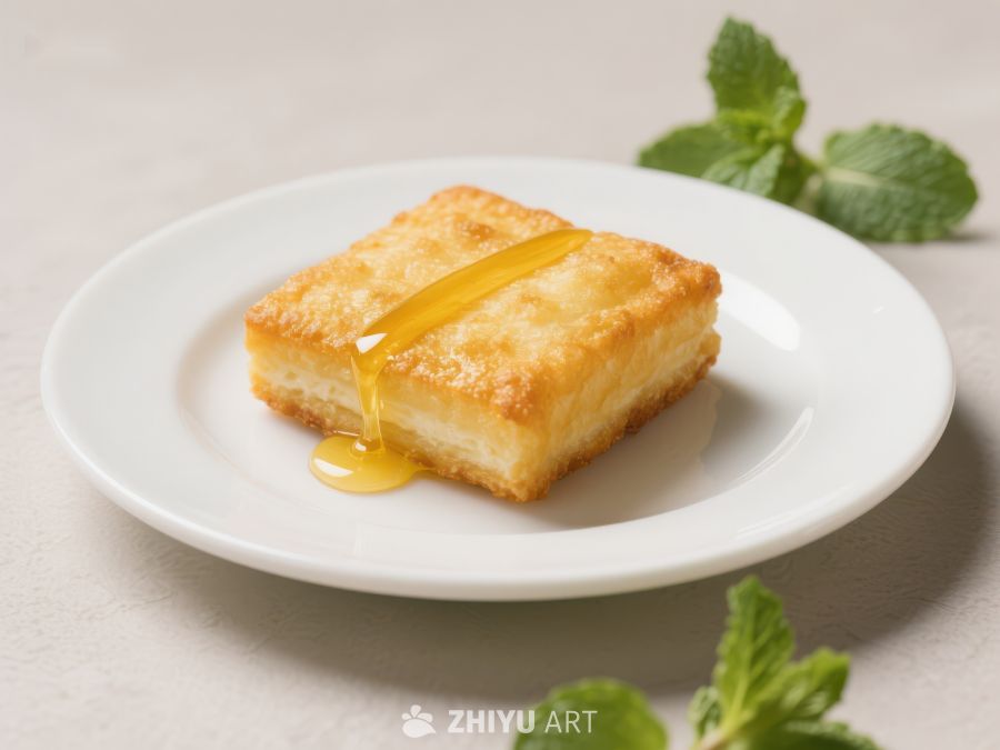 蜂蜜淋浇的金黄糕点