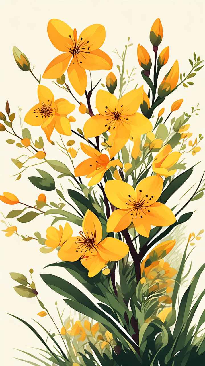 迎春花春季插画 25
