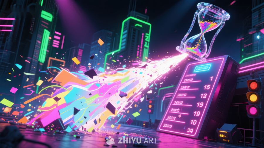 霓虹都市中的时间沙漏 343