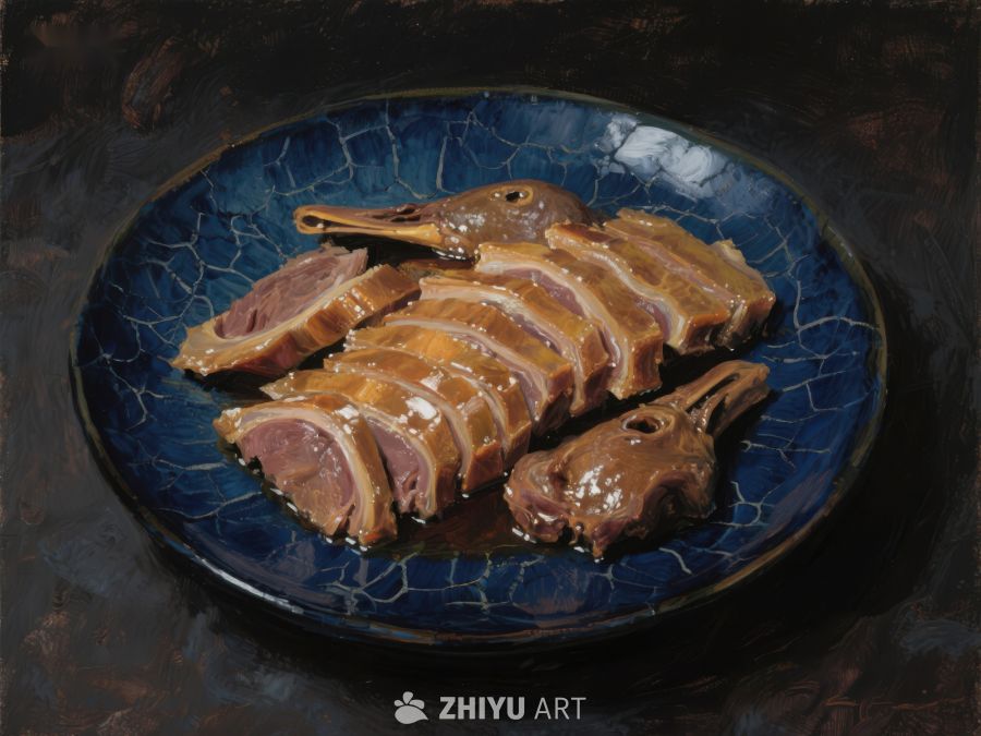 盘中切片鸭肉的艺术呈现 1112