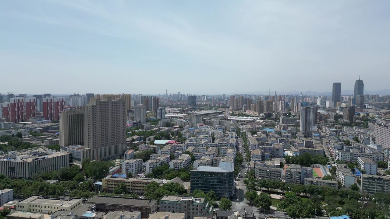 航拍河北保定城市建设