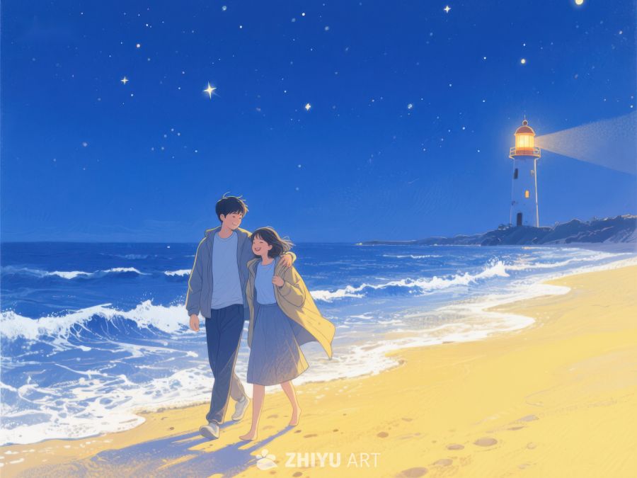 夜空下的海滩漫步 1043