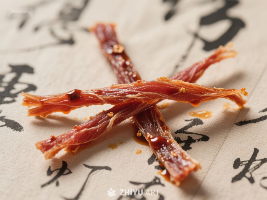 传统风干肉条特写 94