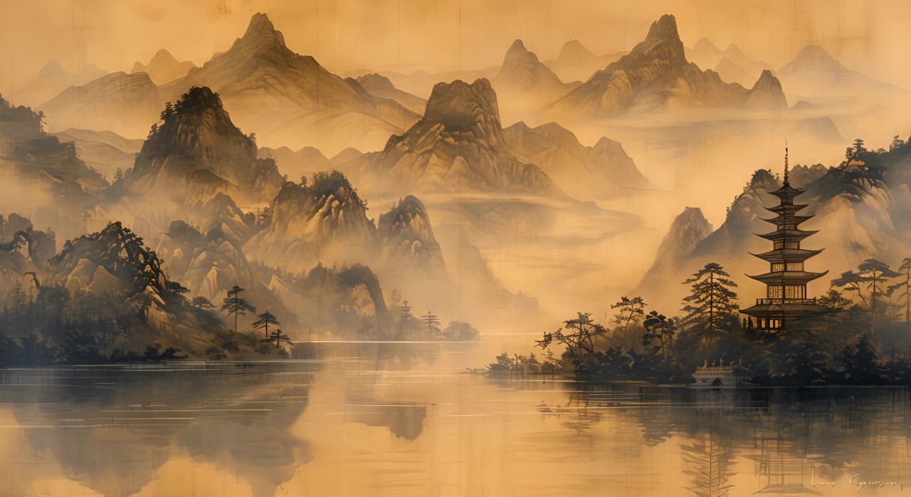 国风水墨山水画 4