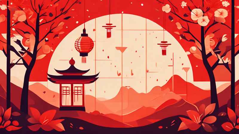 春节窗花简约插画背景 7