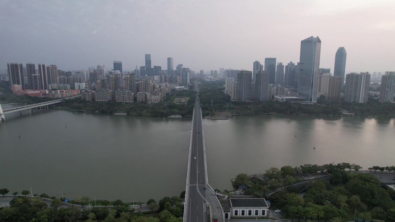 广东惠州城市风光地标建筑航拍 