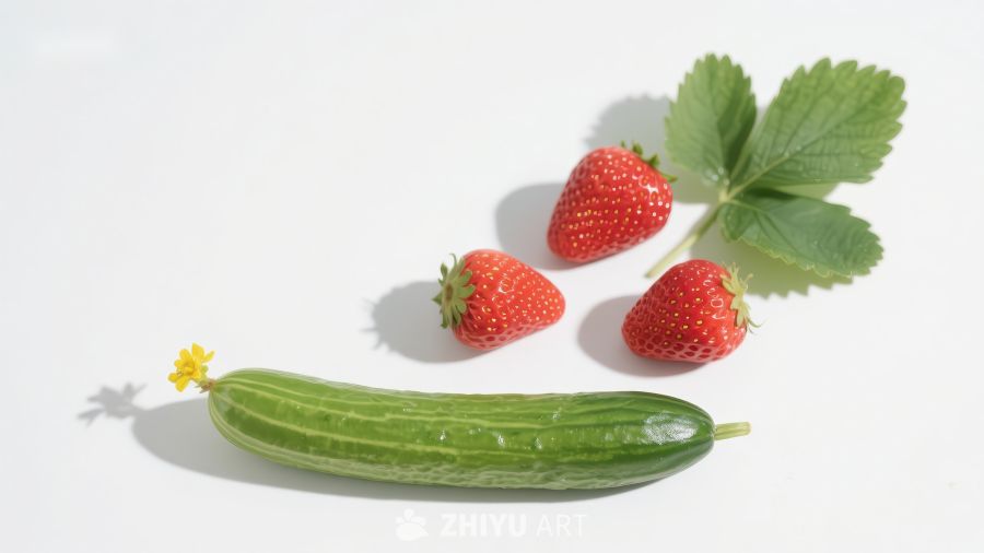 黄瓜与草莓的清新组合