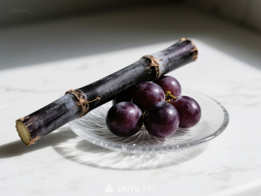 甘蔗与葡萄的静物组合 255