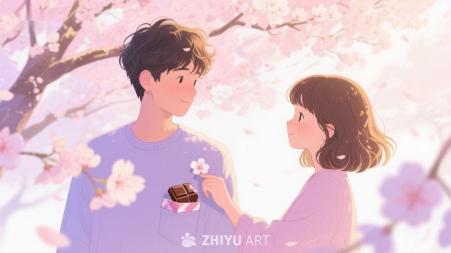 樱花树下温馨互动 607