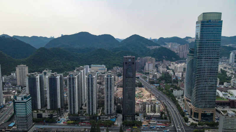 贵州贵阳城市建设航拍摄影图
