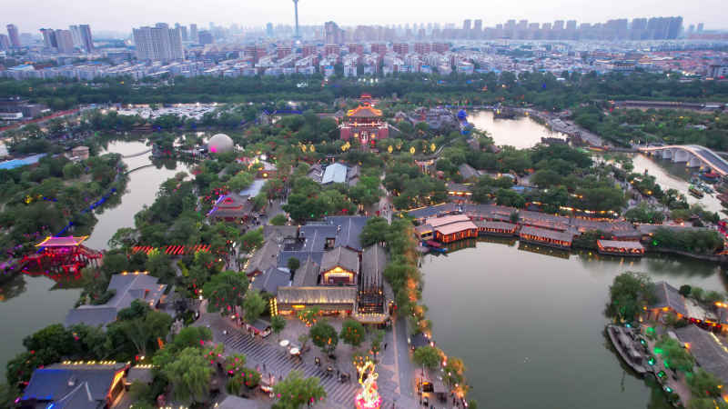 开封城市风光旅游景区航拍图 