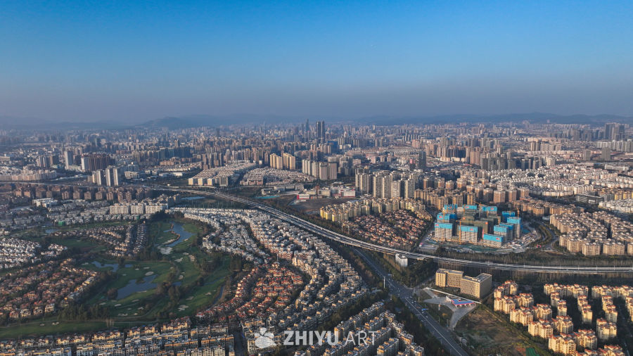 航拍云南昆明市 城市大景 3