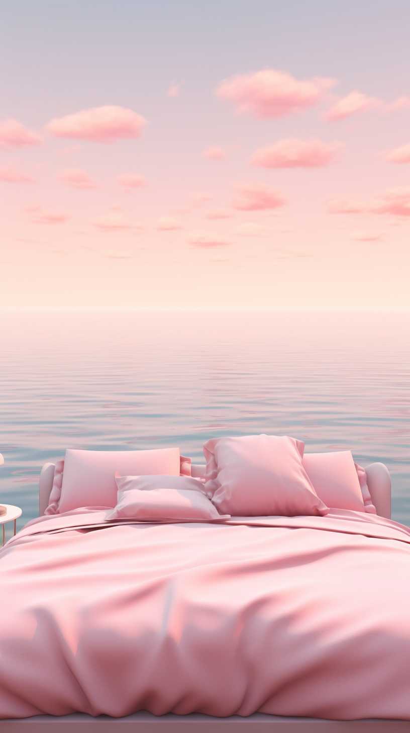 粉色吊床海景
